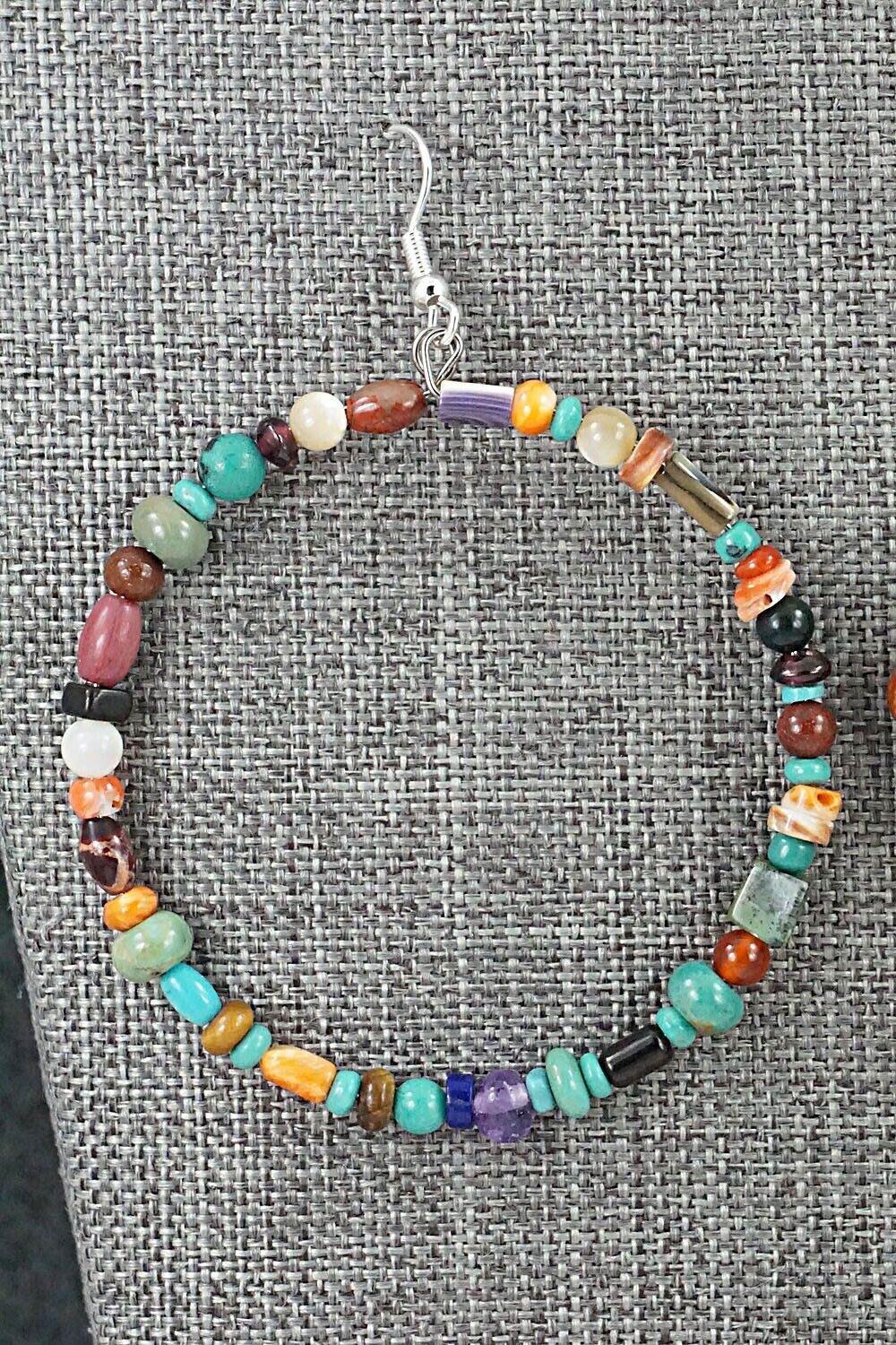 Multi-Stone & Sterling Silver Earrings - Helen Tsosie