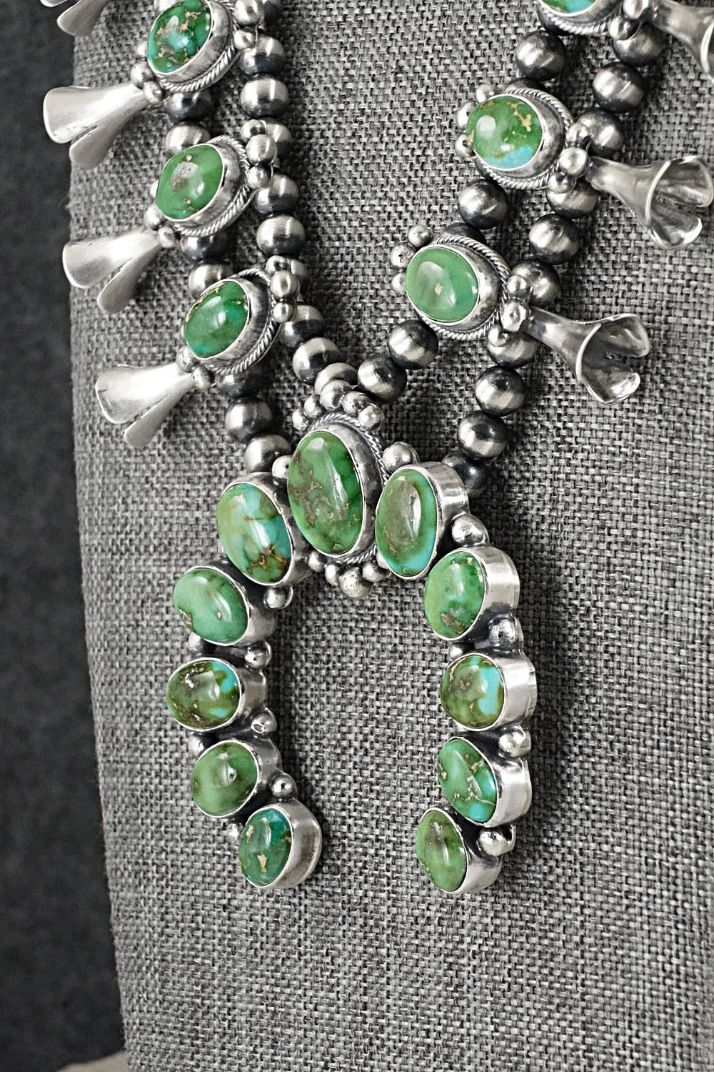 Turquoise & Sterling Silver Squash Blossom Set - Darrin Livingston