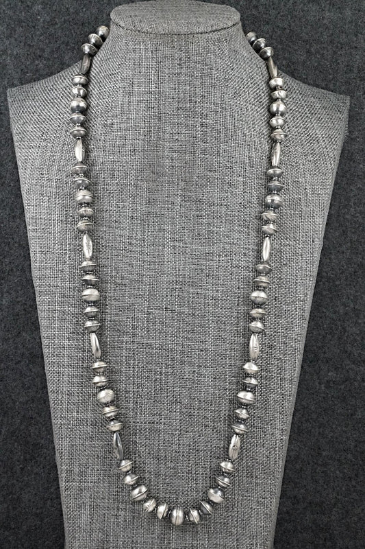 Sterling Silver Navajo Pearl Necklace 24" - Vintage