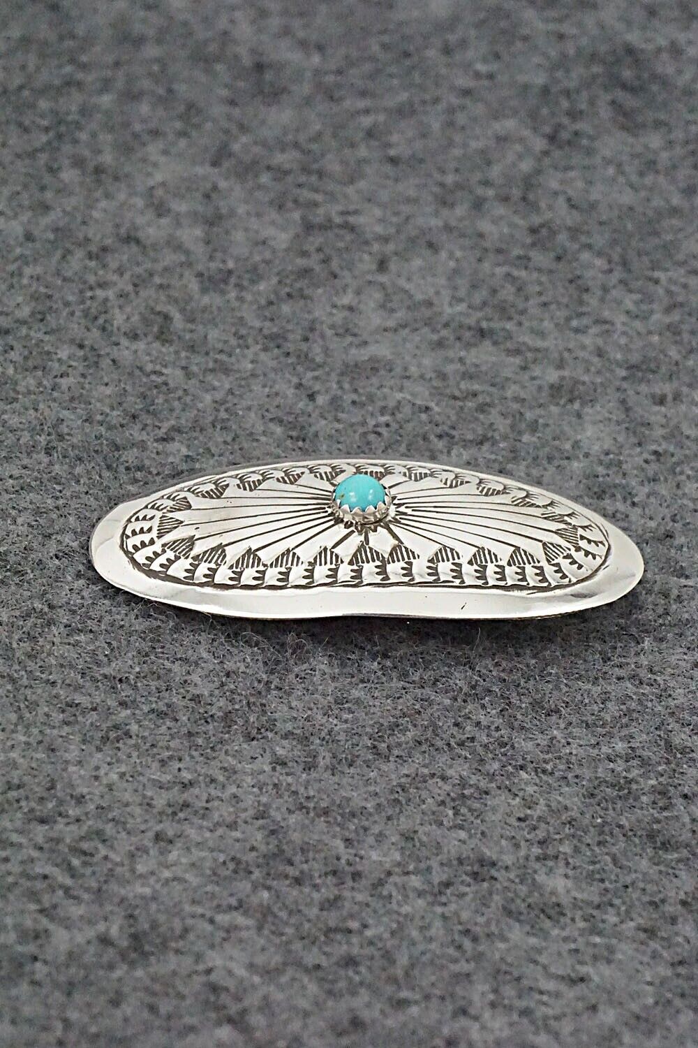 Turquoise & Sterling Silver Hair Barrette - Arlene Soce