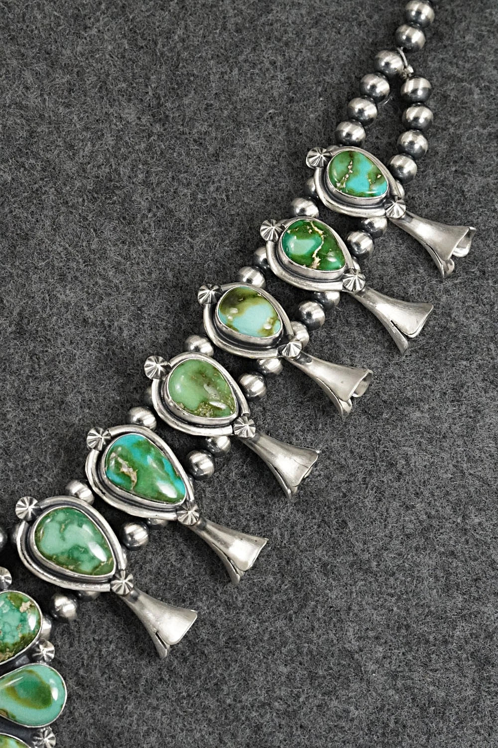 Turquoise & Sterling Silver Squash Blossom Set - Darrin Livingston