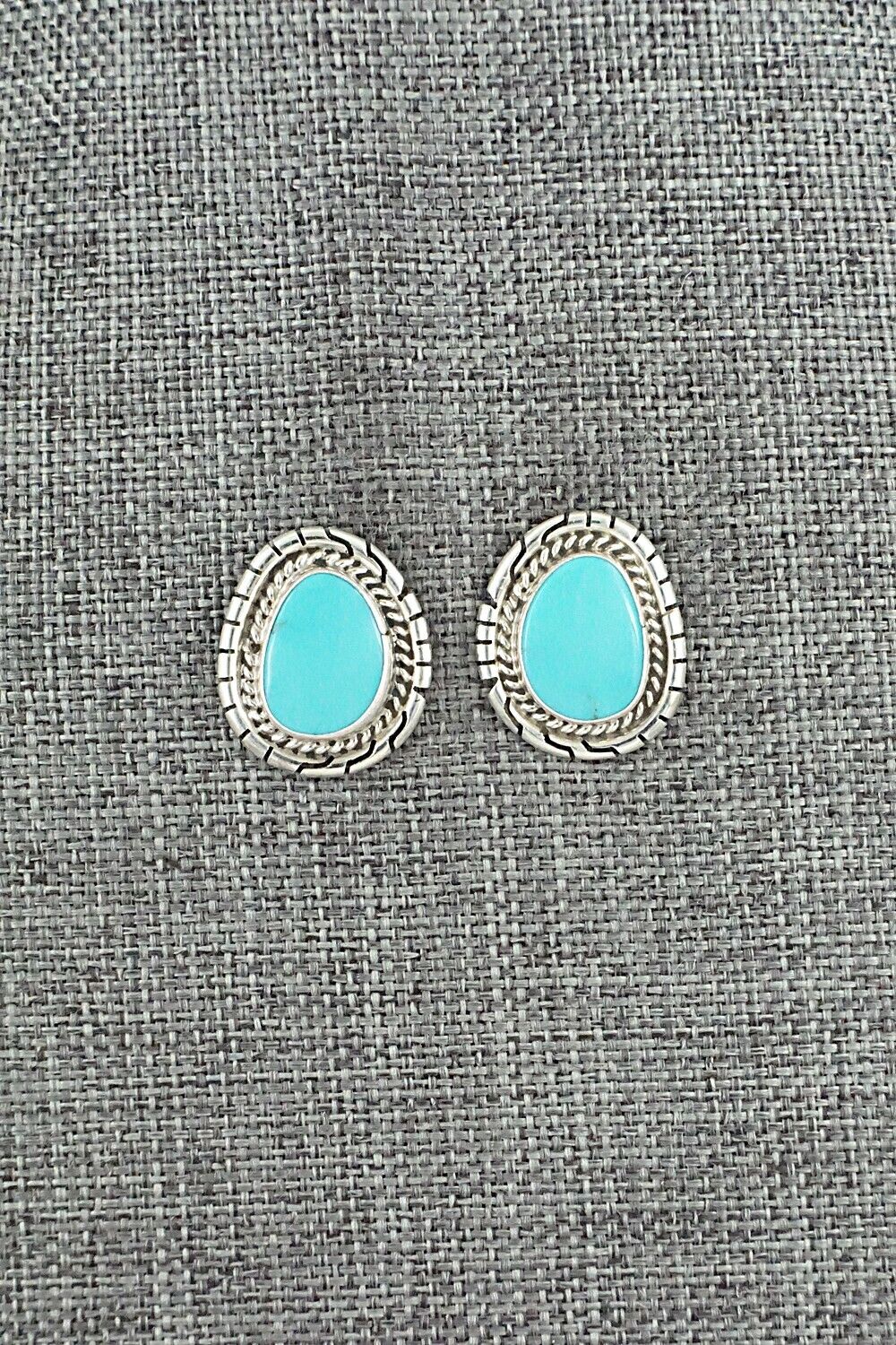 Turquoise & Sterling Silver Earrings - Peggy Skeets