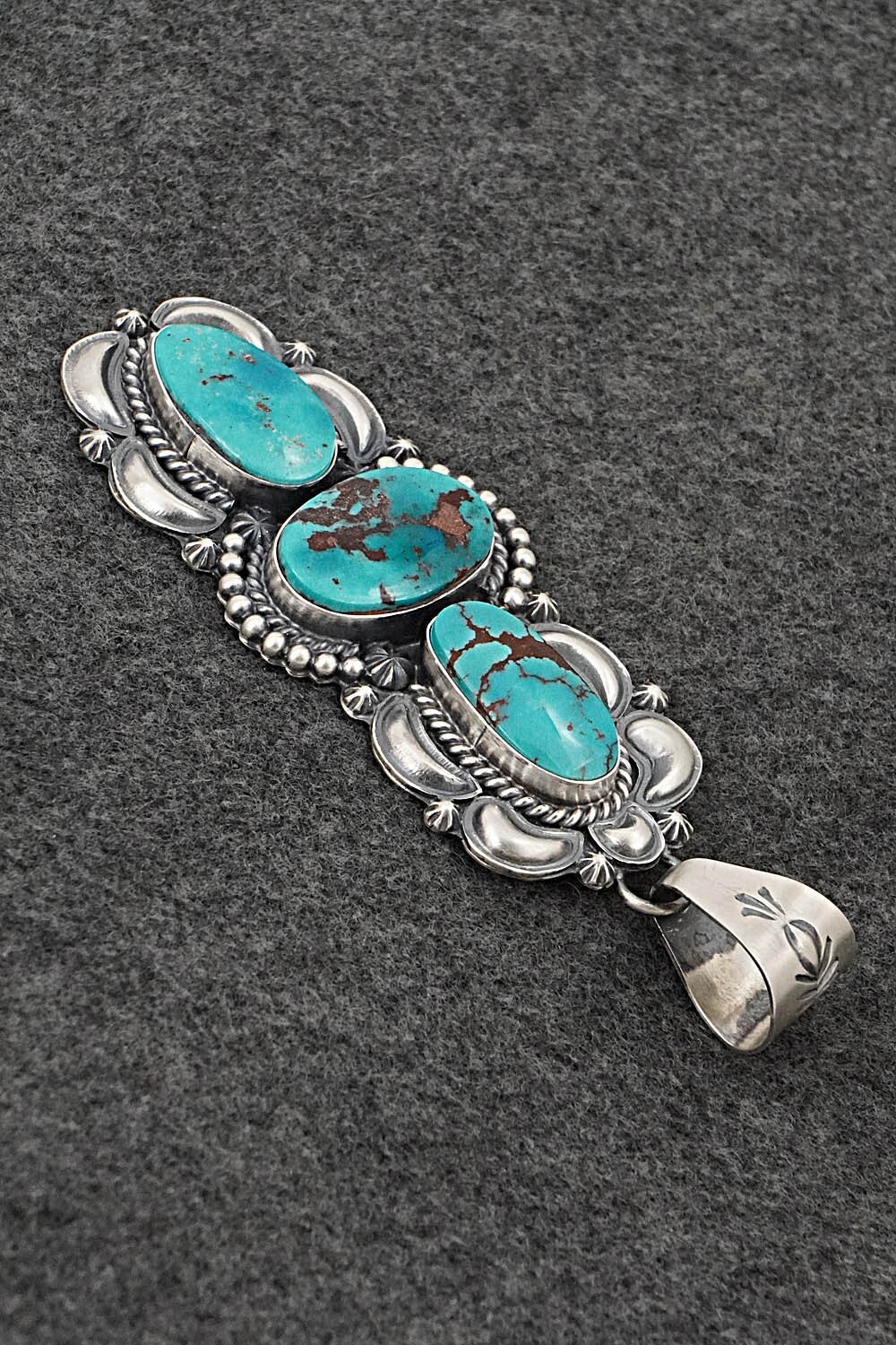 Turquoise & Sterling Silver Pendant - Raymond Delgarito