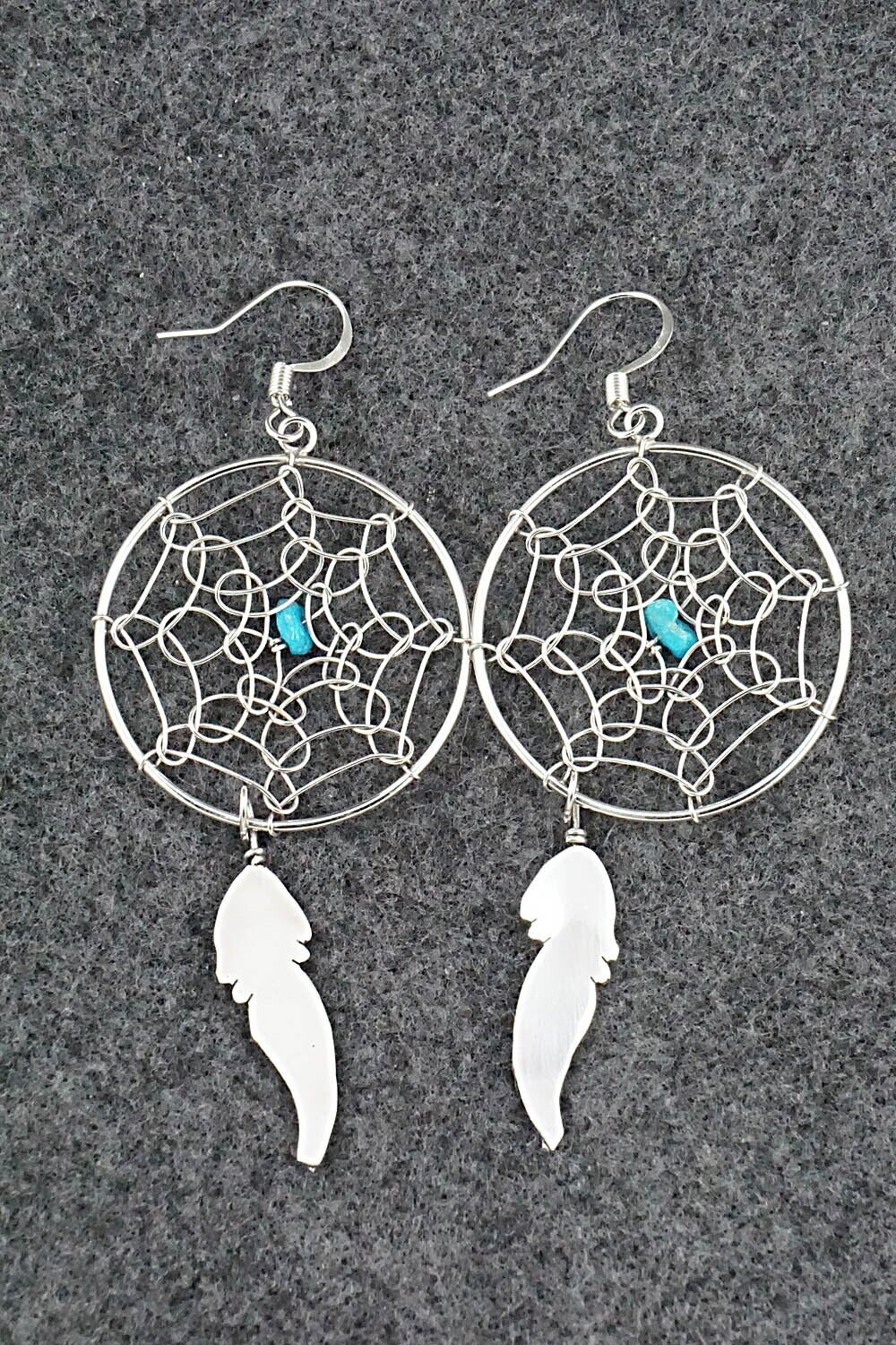 Turquoise & Sterling Silver Earrings - Lorenzo Arviso Jr.