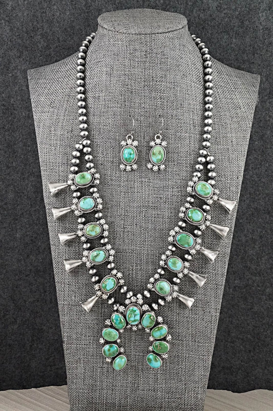 Turquoise & Sterling Silver Squash Blossom Set - Darrin Livingston