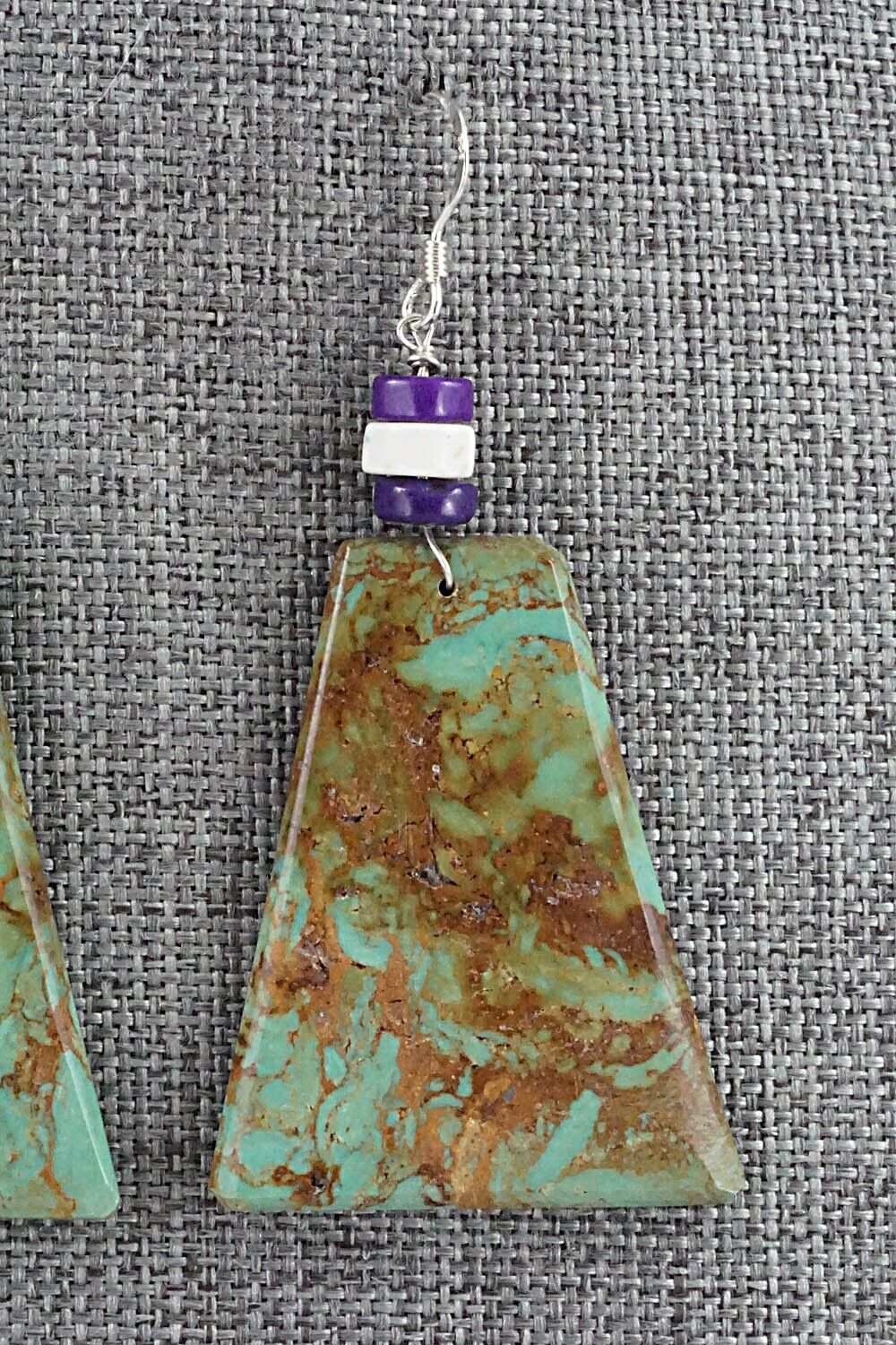 Turquoise & Sterling Silver Earrings - Lupe Lovato