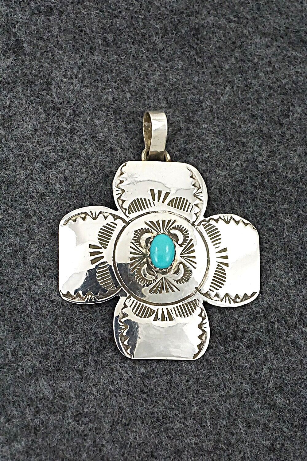 Turquoise & Sterling Silver Pendant - Bertha Begay