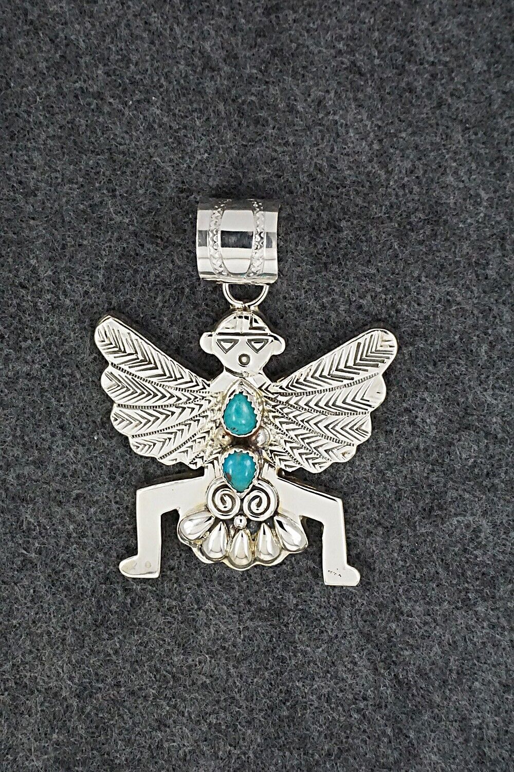 Turquoise & Sterling Silver Pendant - Alonzo Mariano