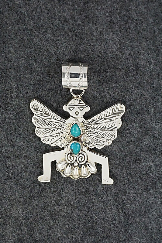 Turquoise & Sterling Silver Pendant - Alonzo Mariano