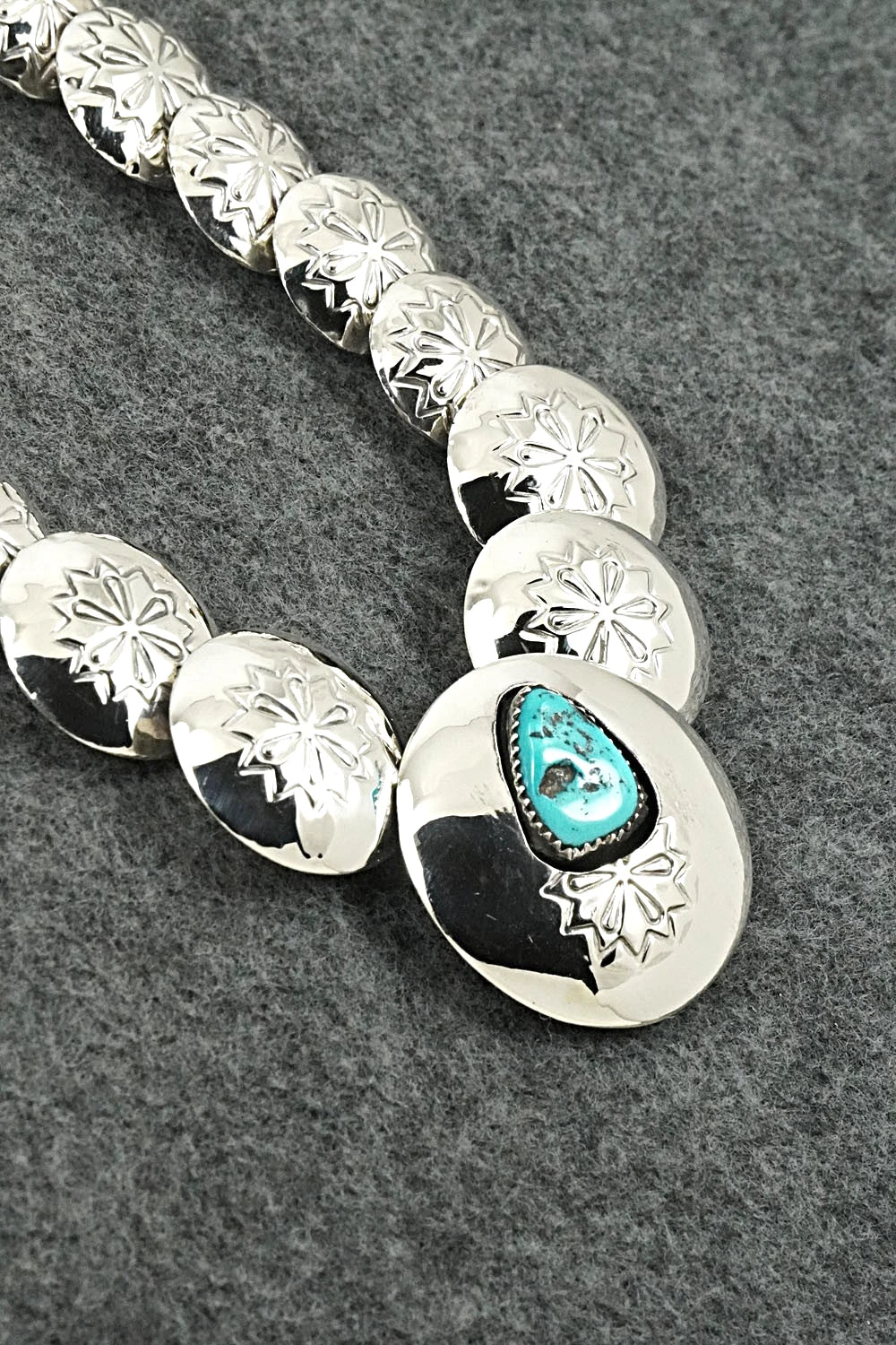 Turquoise Sterling Silver Necklace and Earrings Set - Tim Thompson