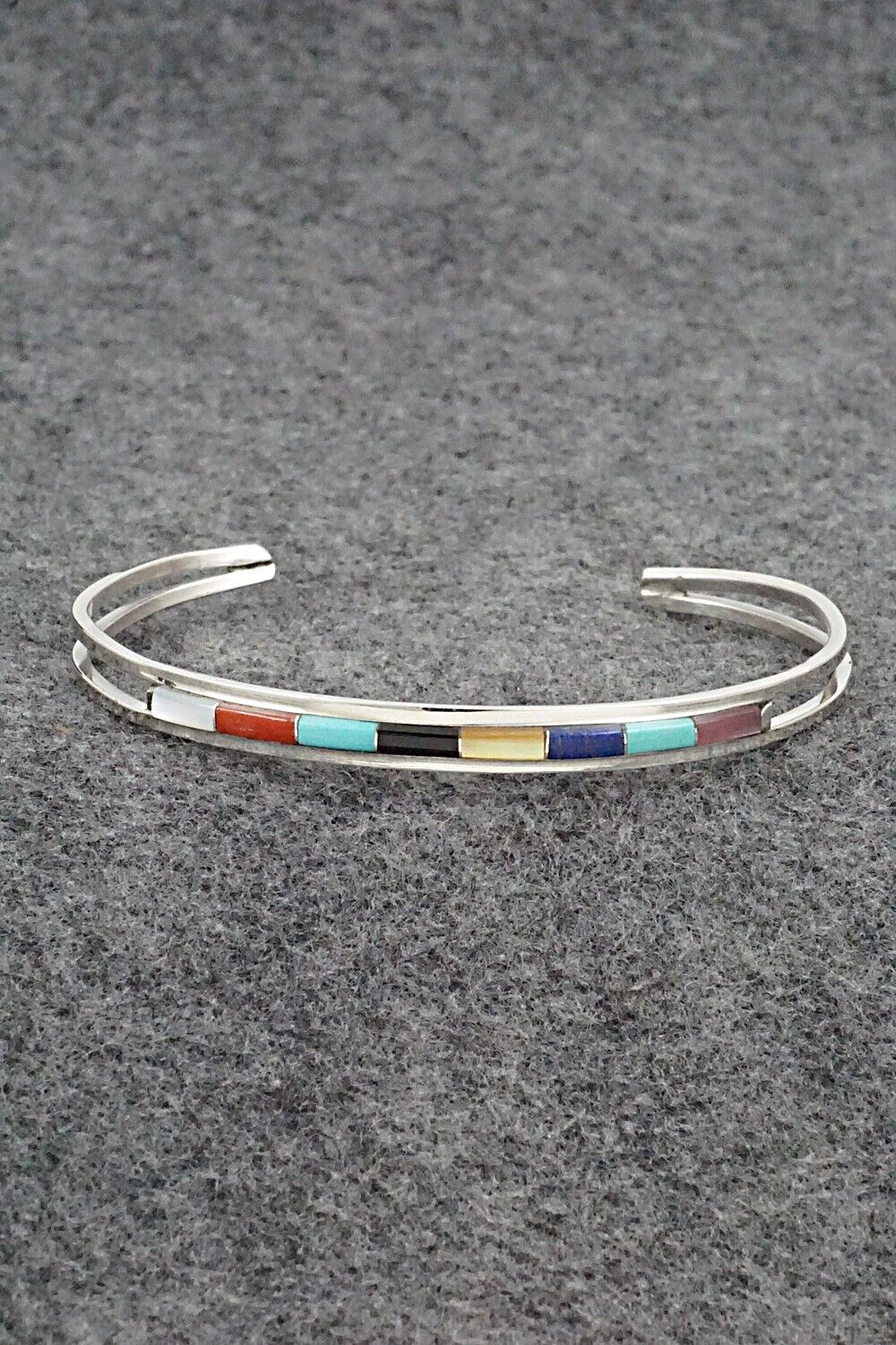 Multi-Stone & Sterling Silver Inlay Bracelet - Anson Wallace