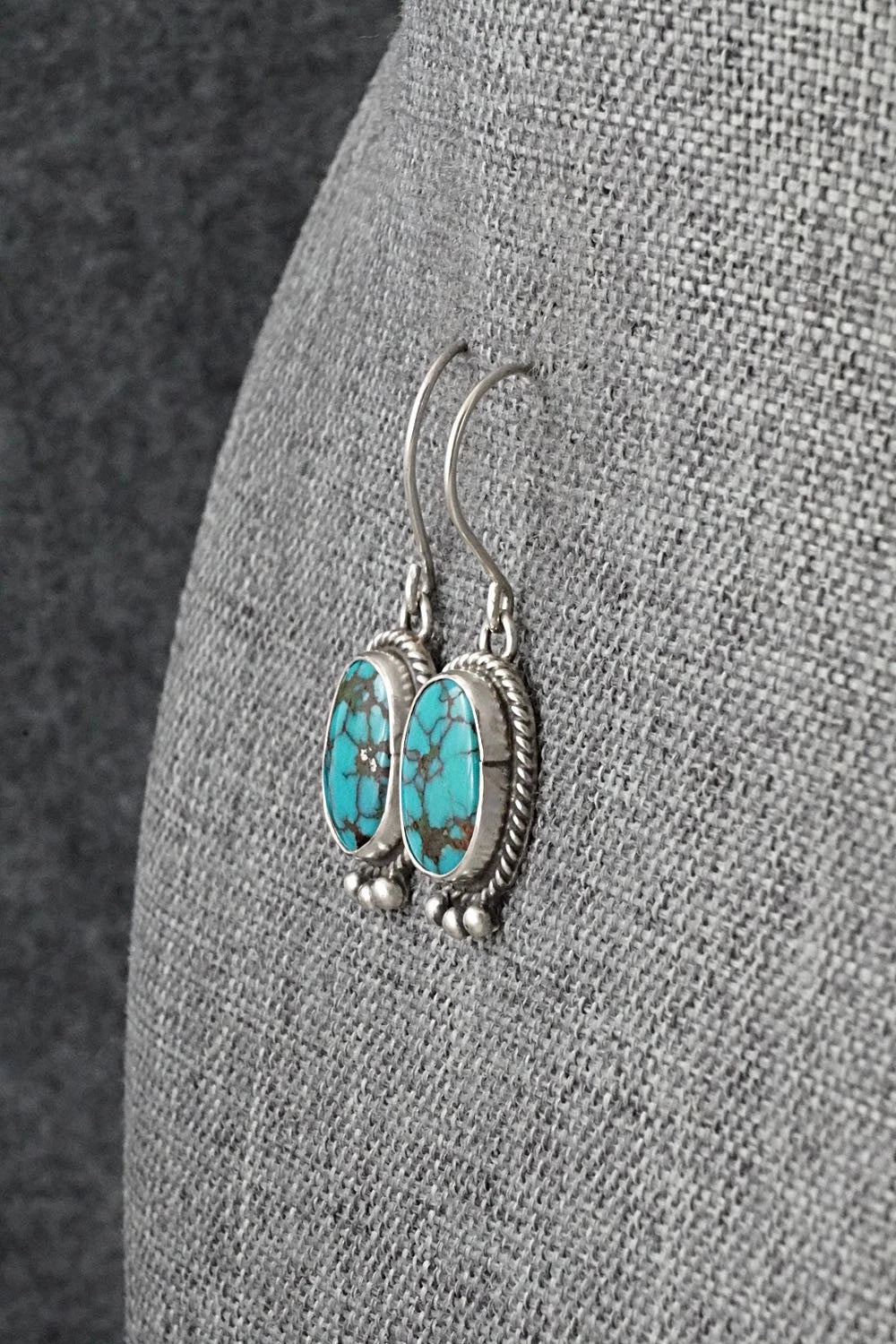 Turquoise & Sterling Silver Earrings - Eugene Gruber