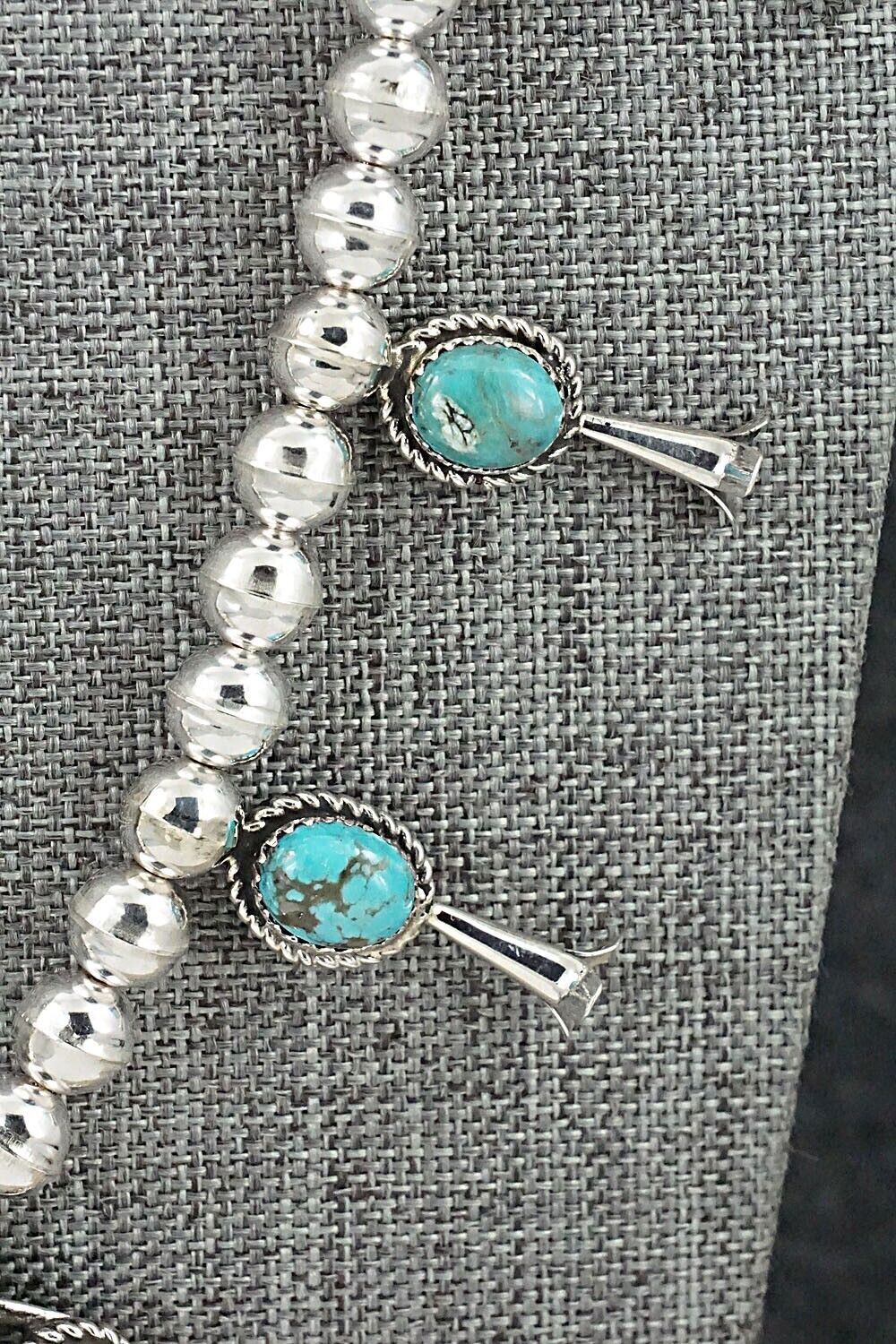 Turquoise & Sterling Silver Squash Blossom Necklace - Phil Garcia