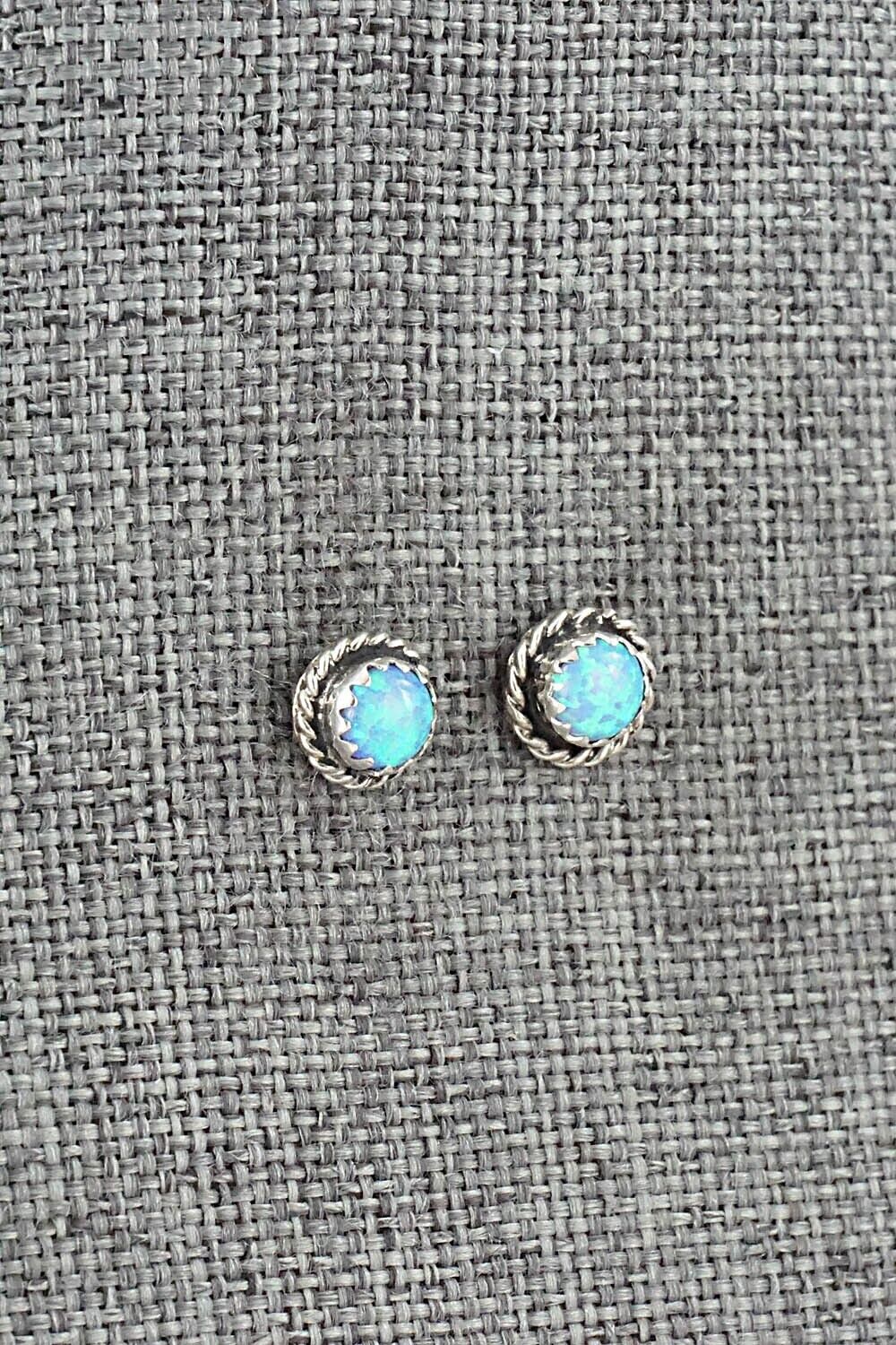 Opalite & Sterling Silver Earrings - Esther White