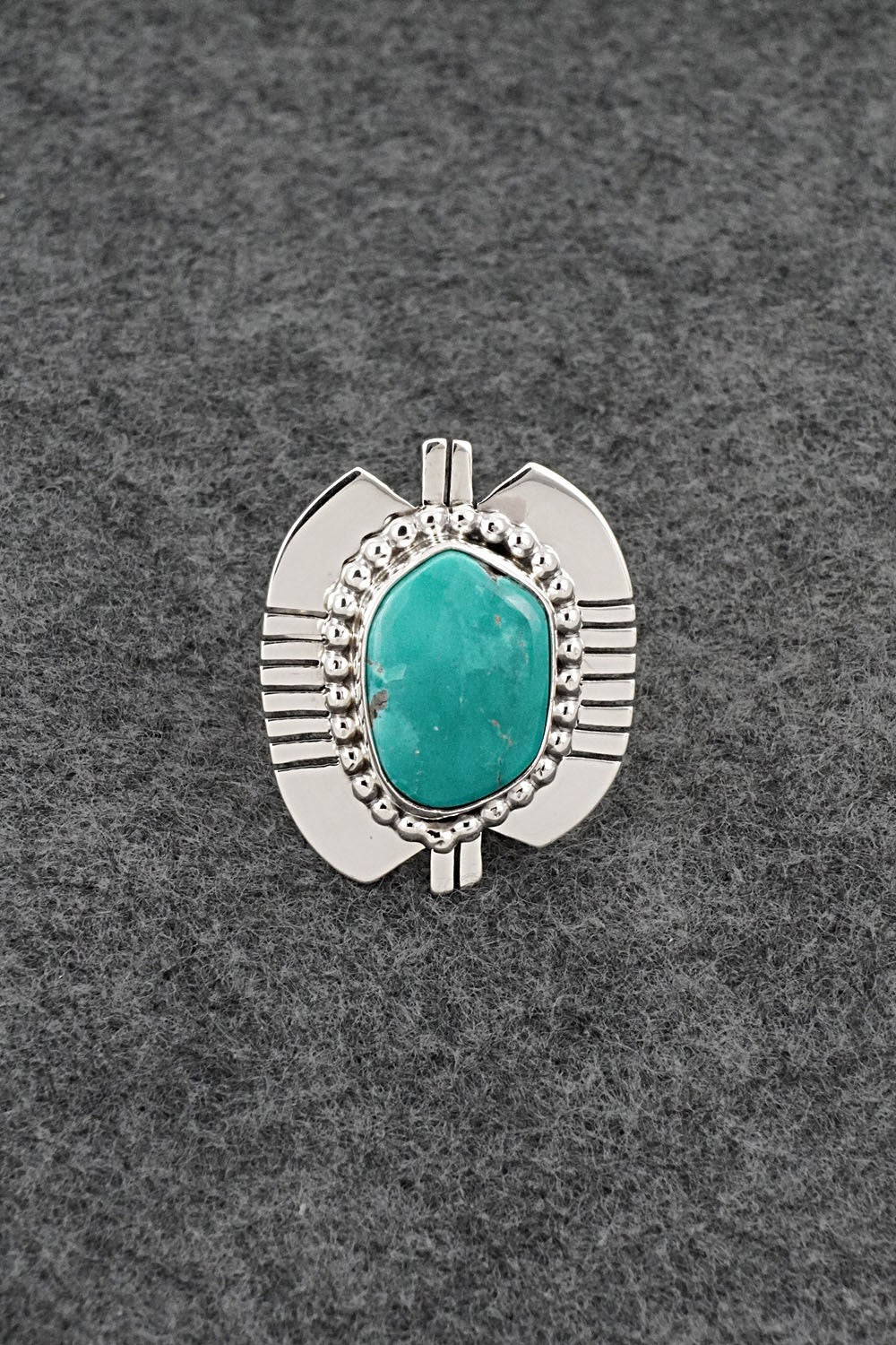 Turquoise & Sterling Silver Ring - Randy Billy - Size 9 Adj.