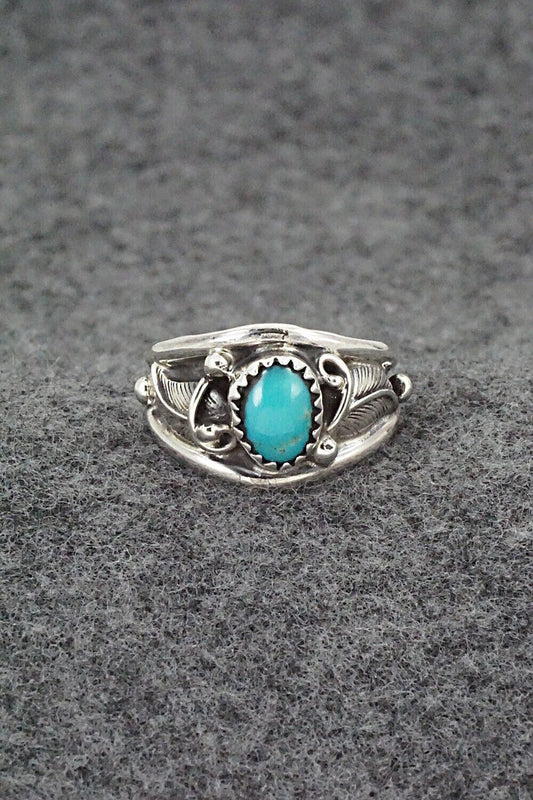 Turquoise & Sterling Silver Ring - Harris Largo - Size 6.5