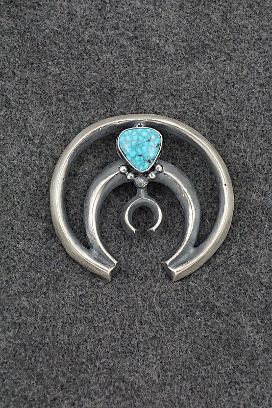 Turquoise & Sterling Silver Naja Pendant - Harrison Bitsue