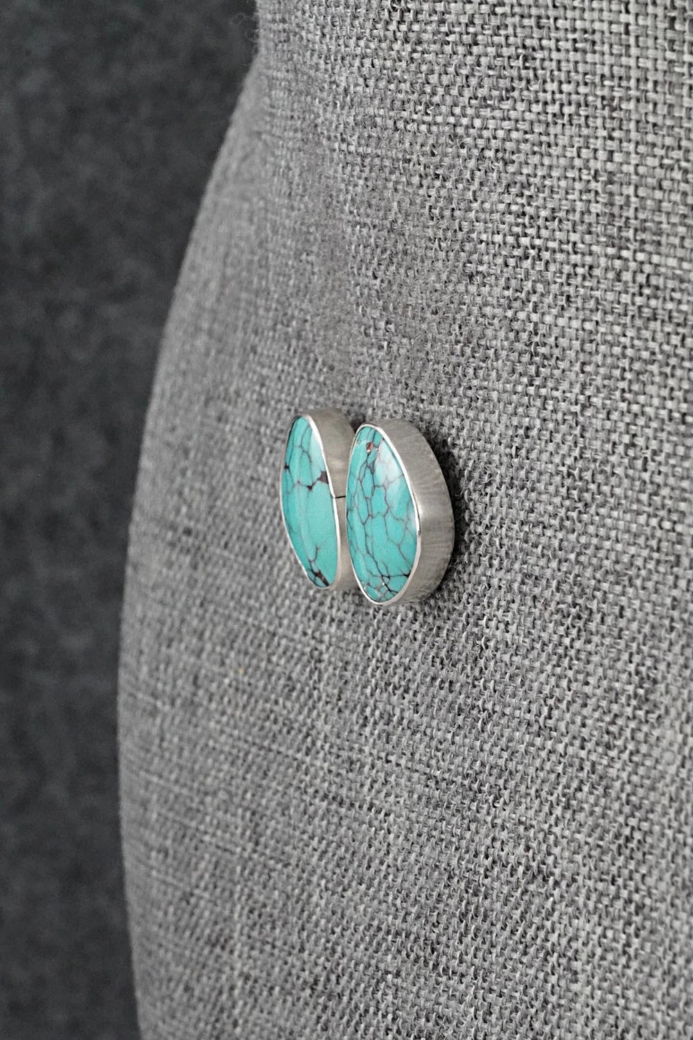 Turquoise & Sterling Silver Earrings - Eugene Gruber
