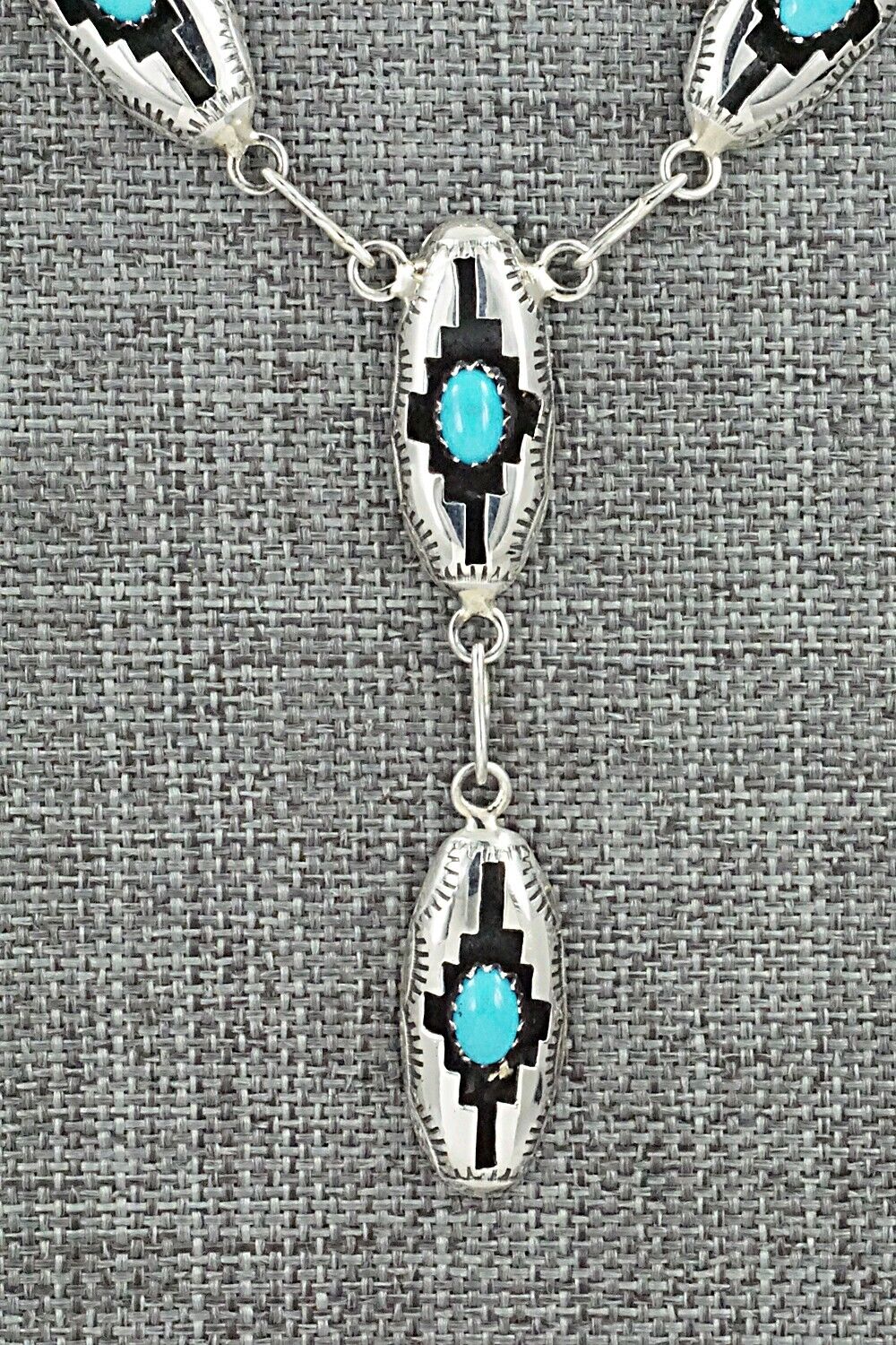 Turquoise & Sterling Silver Necklace and Earrings Set - Felix Perry