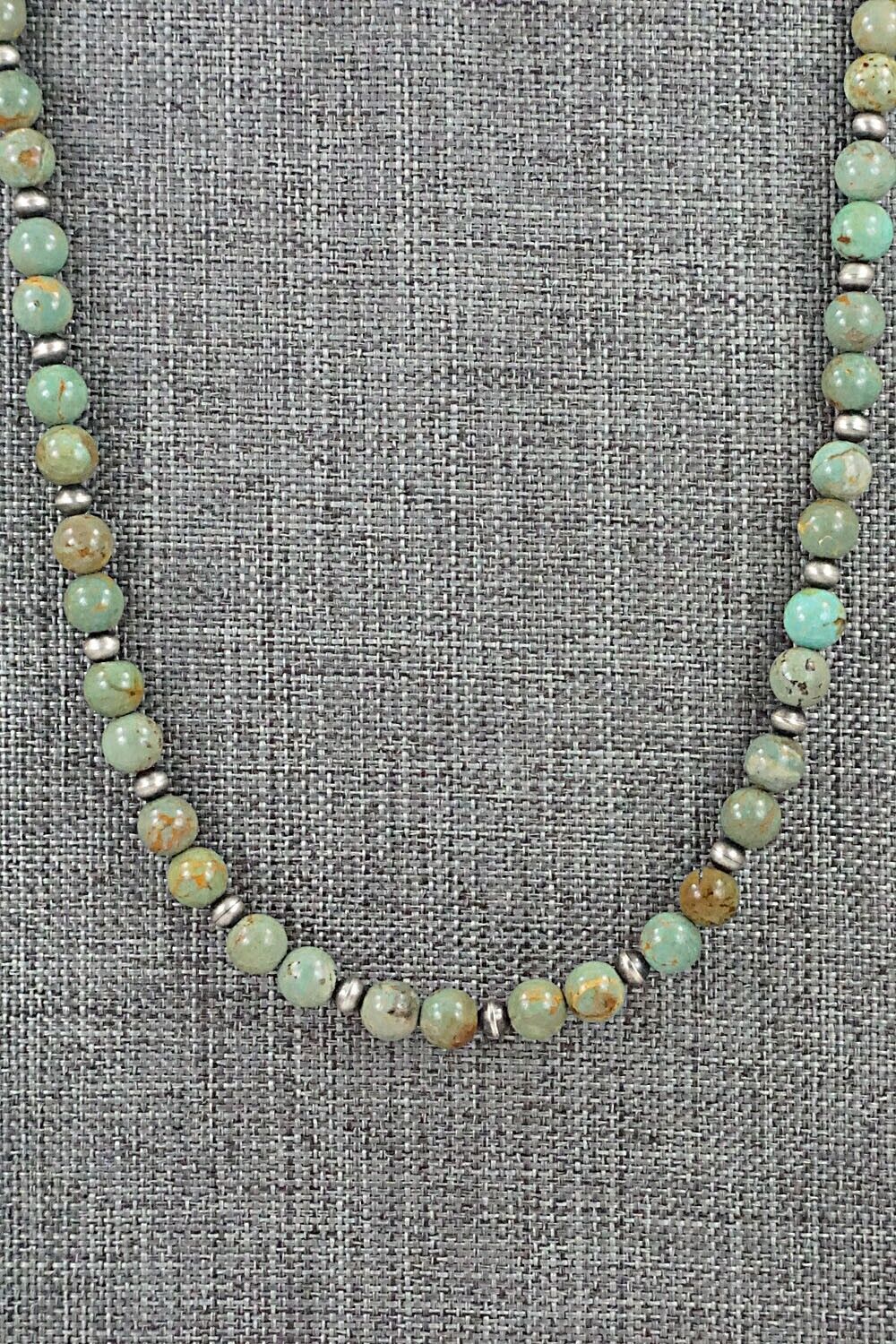 Turquoise & Sterling Silver Necklace 21" - Doreen Jake