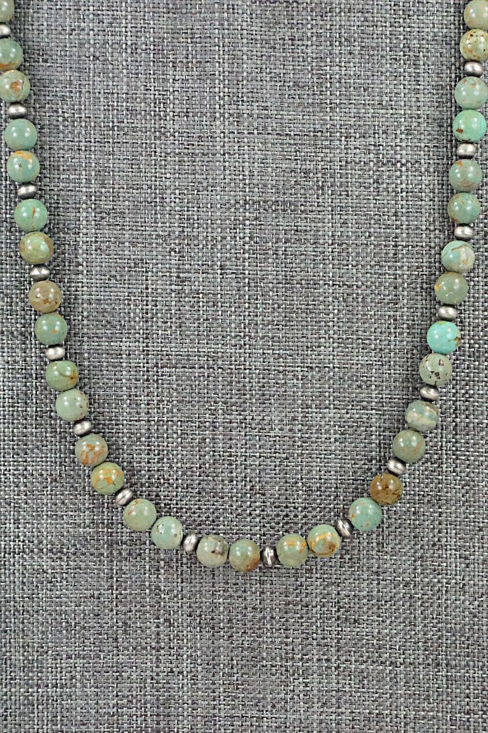 Turquoise & Sterling Silver Necklace 21" - Doreen Jake