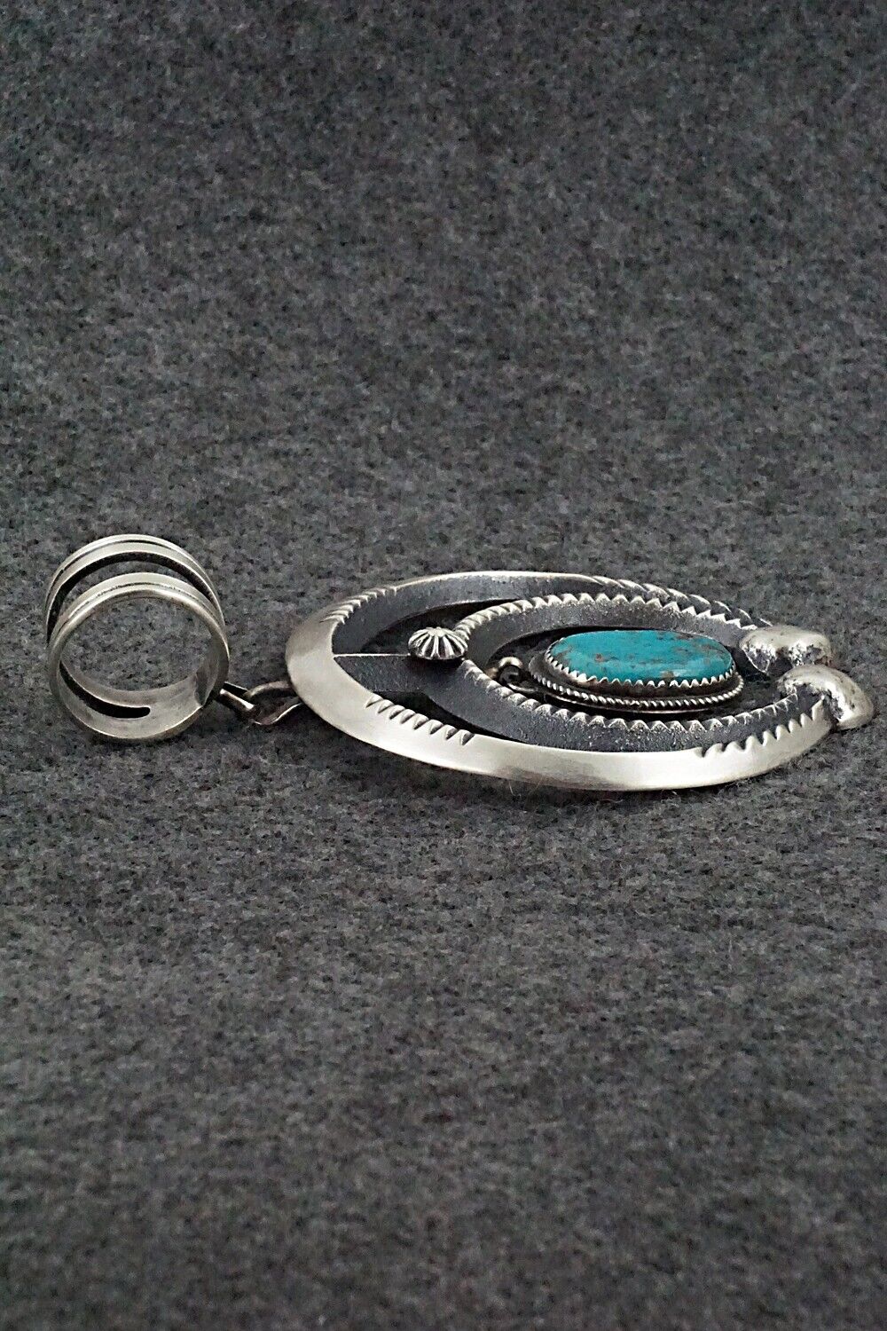 Turquoise & Sterling Silver Pendant - Martha Cayatineto