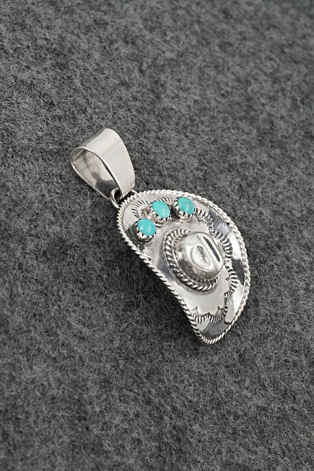 Turquoise & Sterling Silver Pendant - Bobby Platero