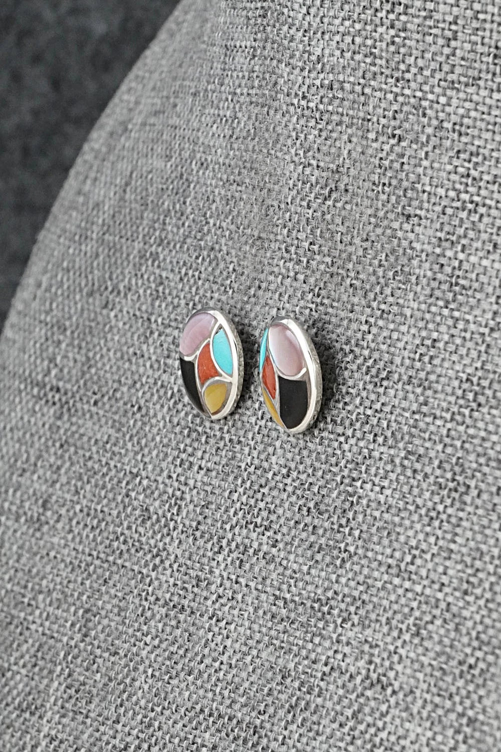 Multi-Stone & Sterling Silver Earrings - Orena Leekya