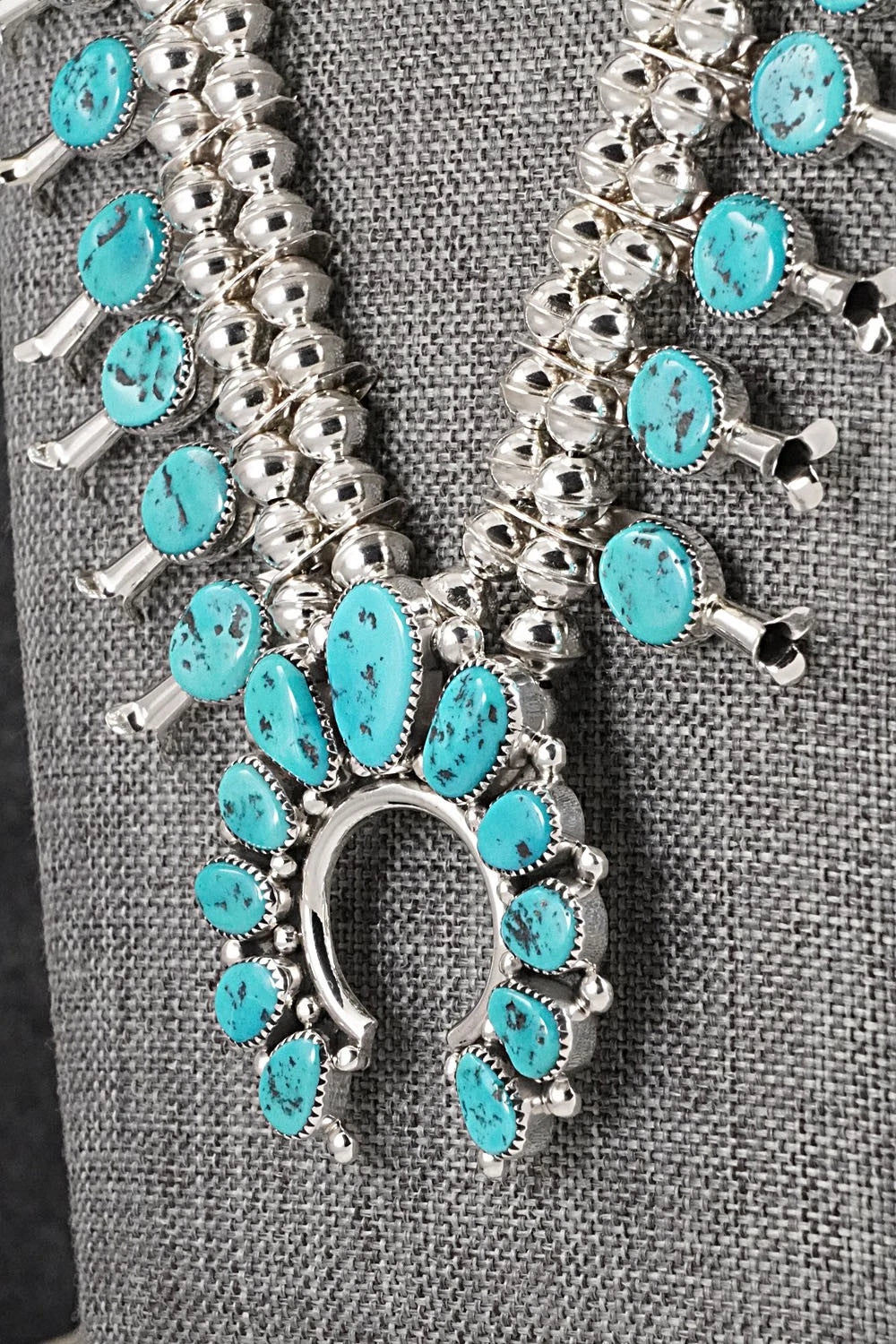 Turquoise & Sterling Silver Squash Blossom Set - Califreda Roanhorse