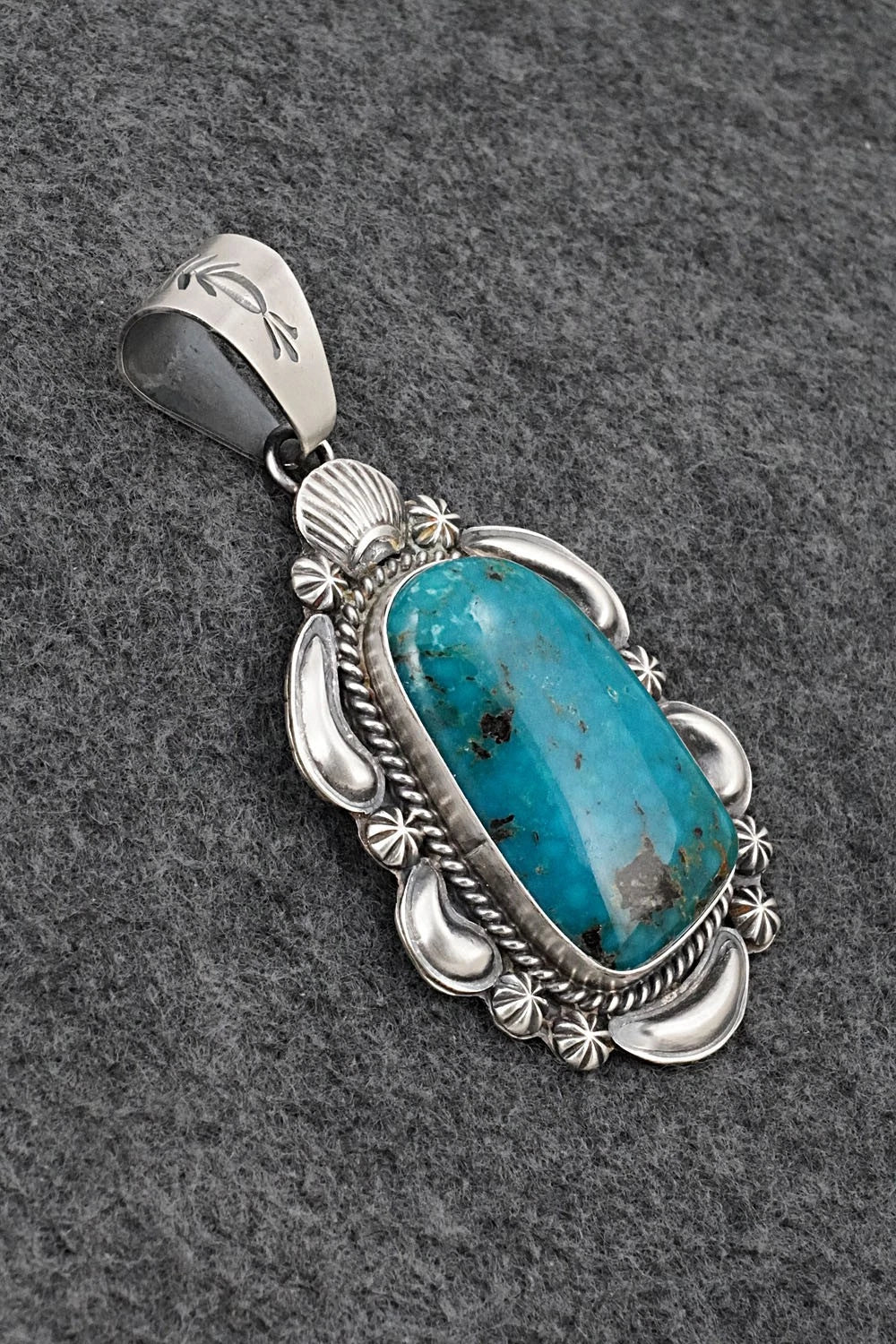 Turquoise & Sterling Silver Pendant - Raymond Delgarito