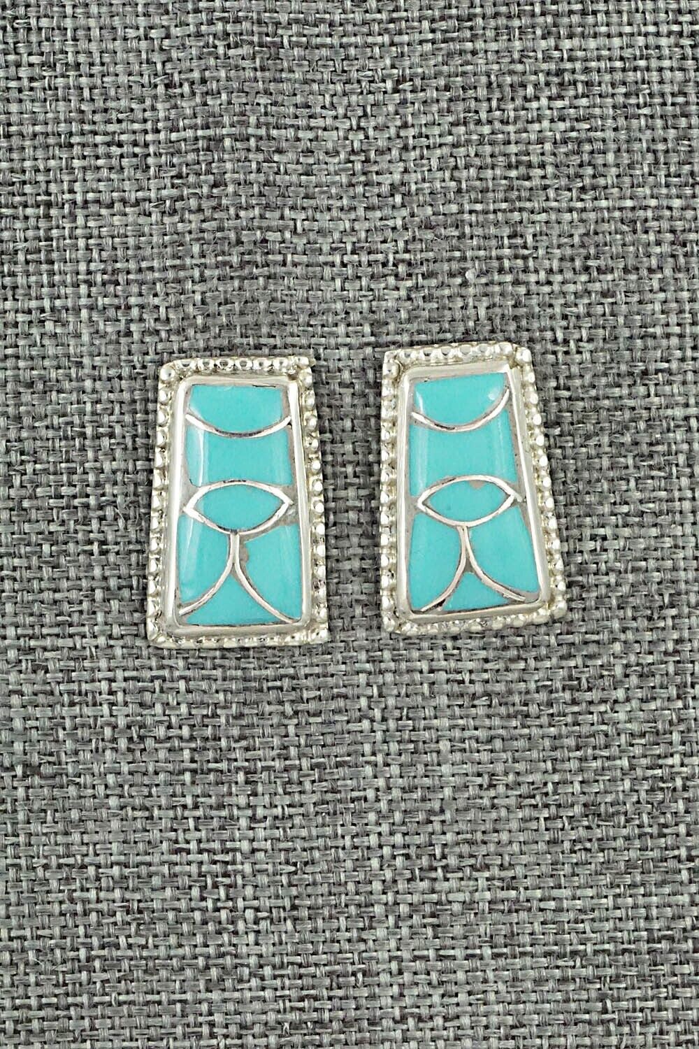 Turquoise & Sterling Silver Earrings - Karlene Seowtewa