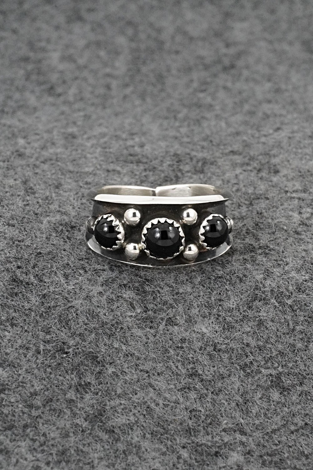 Onyx & Sterling Silver Ring - Paul Largo - Size 10