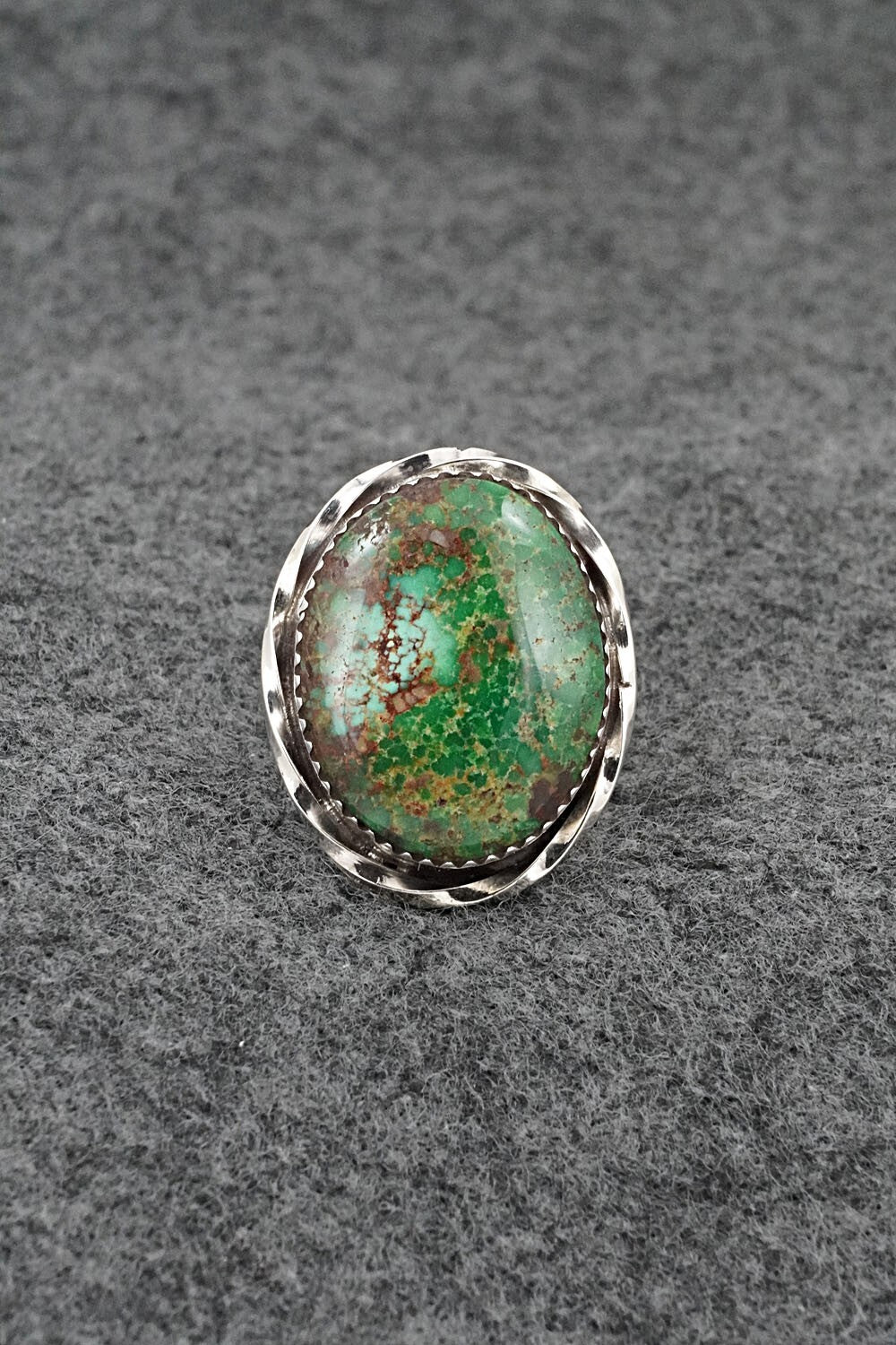 Turquoise & Sterling Silver Ring - Ernest Hawthorne - Size 8
