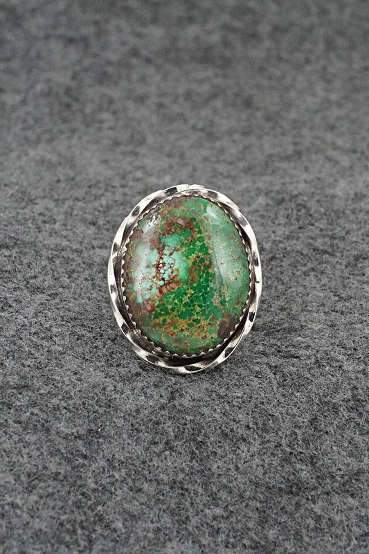 Turquoise & Sterling Silver Ring - Ernest Hawthorne - Size 8