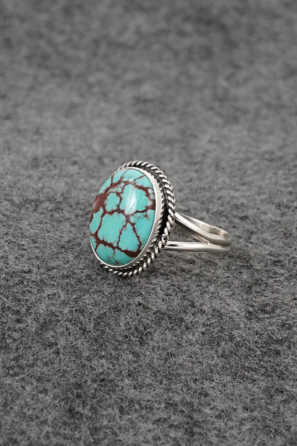 Turquoise & Sterling Silver Ring - Eugene Gruber - Size 9.5