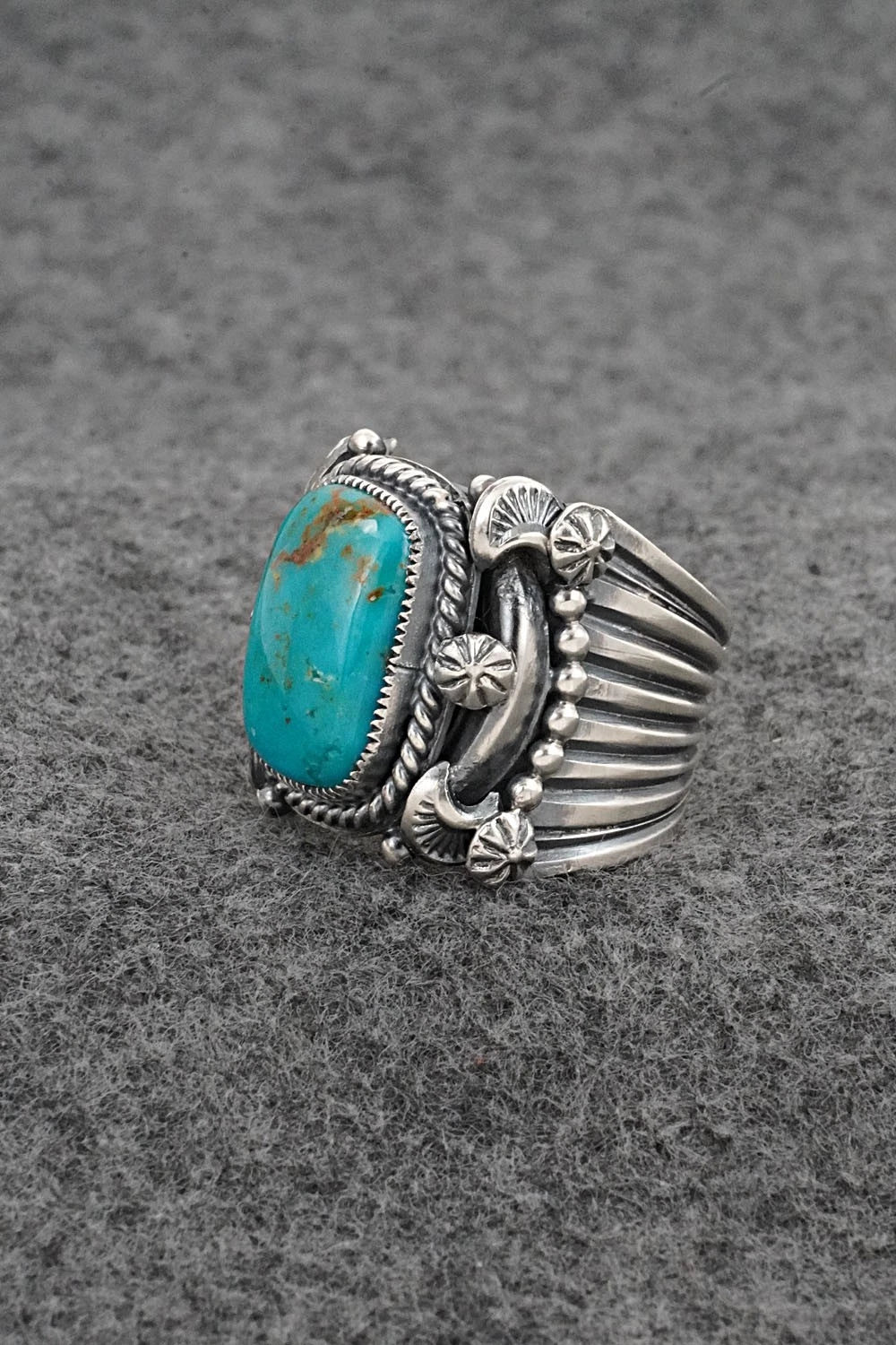 Turquoise & Sterling Silver Ring - Delbert Gordon - Size 9