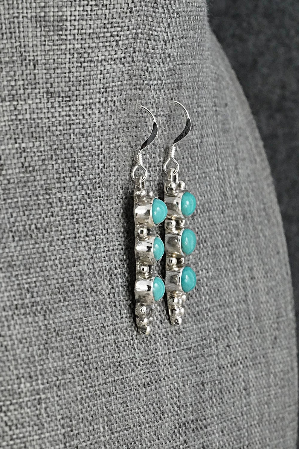 Turquoise & Sterling Silver Earrings - Gary Shorty