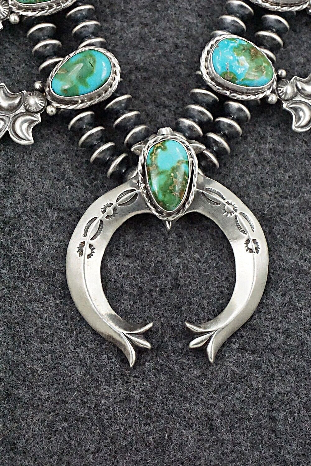 Turquoise & Sterling Silver Squash Blossom Set - Adrienne Gordon