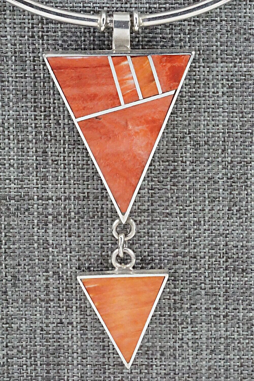Spiny Oyster & Sterling Silver Necklace - Harold Smith