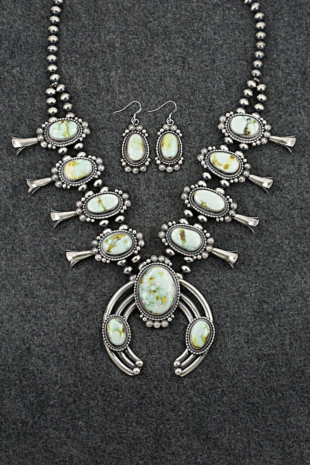 Variscite & Sterling Silver Squash Blossom Set - Tom Lewis
