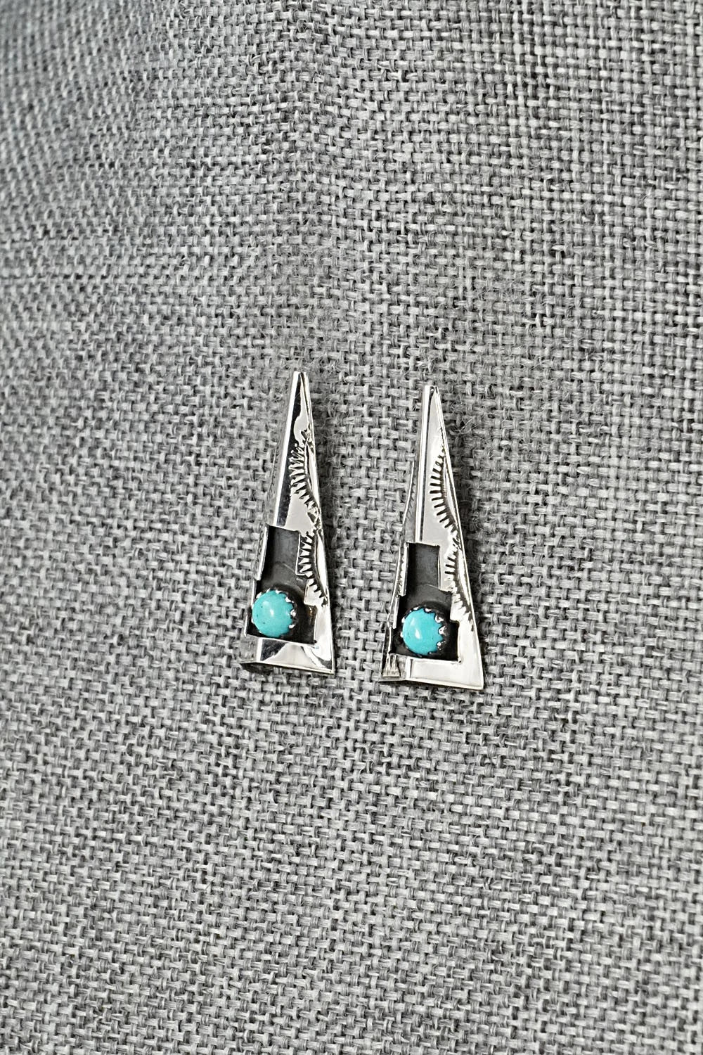 Turquoise & Sterling Silver Earrings - Phil Perry