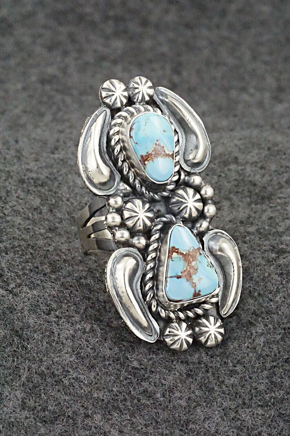 Turquoise & Sterling Silver Ring - Jeff James - Size 9