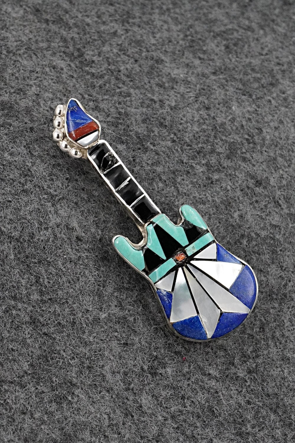 Multi-Stone & Sterling Silver Pendant/Pin - Ola Eriacho