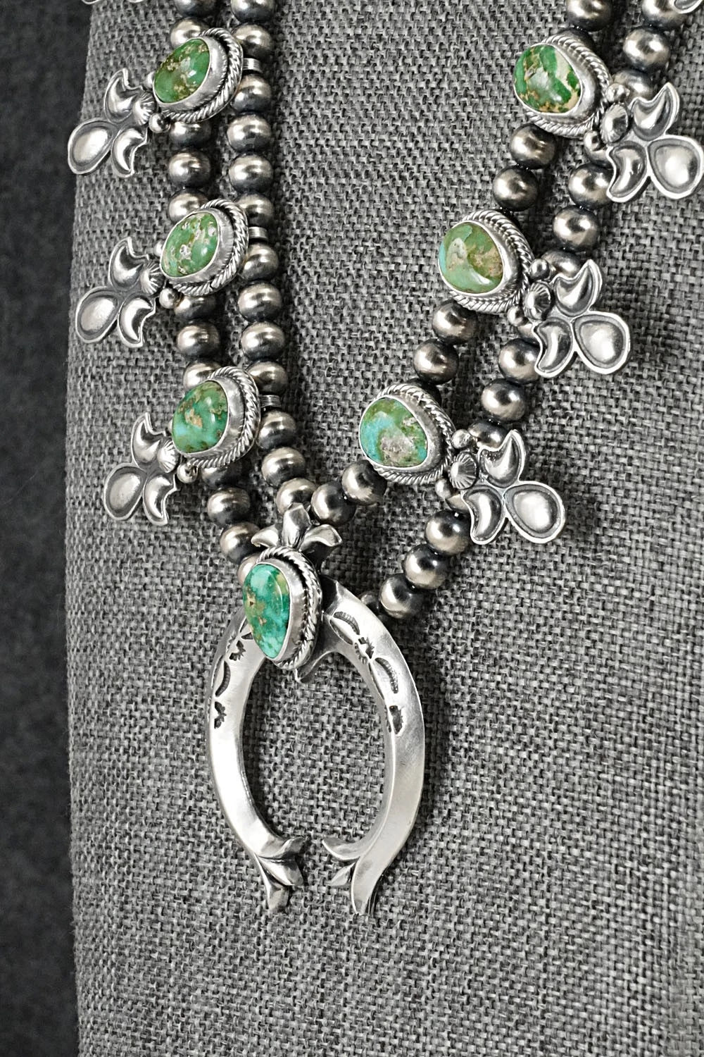 Turquoise & Sterling Silver Squash Blossom Set - Adrienne Gordon
