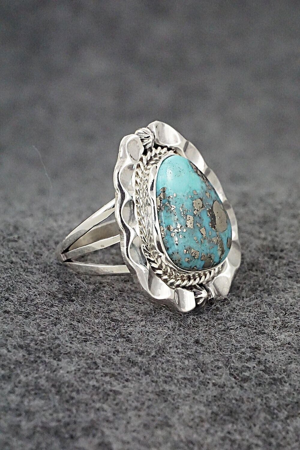 Turquoise & Sterling Silver Ring - Samuel Yellowhair - Size 6.5