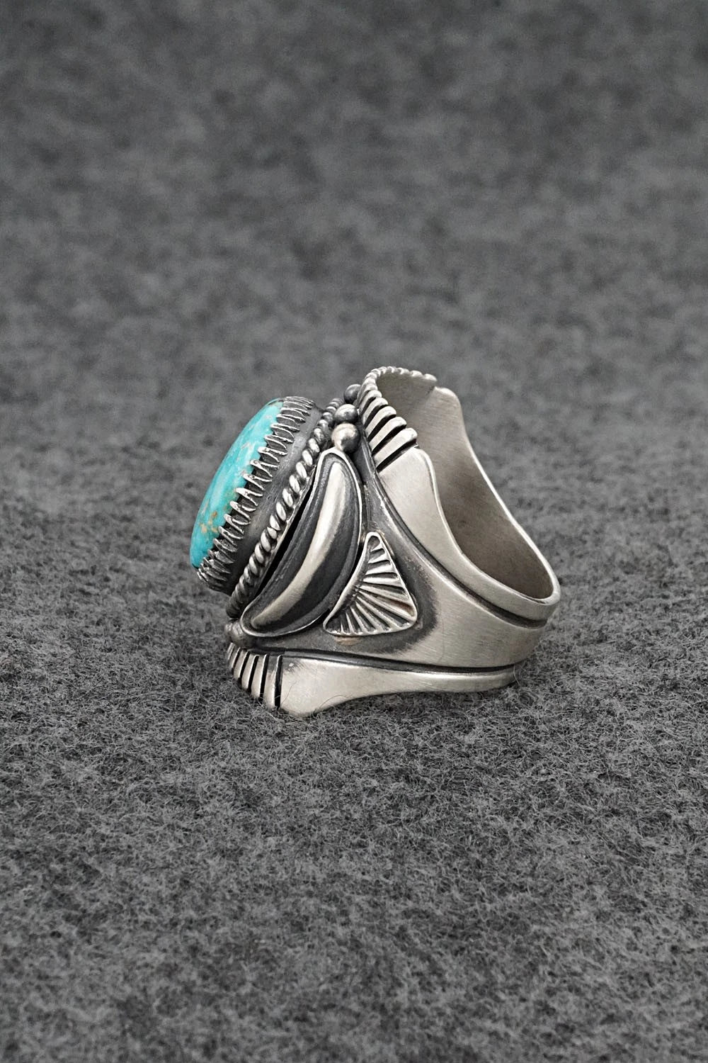 Turquoise & Sterling Silver Ring - Derrick Gordon - Size 10