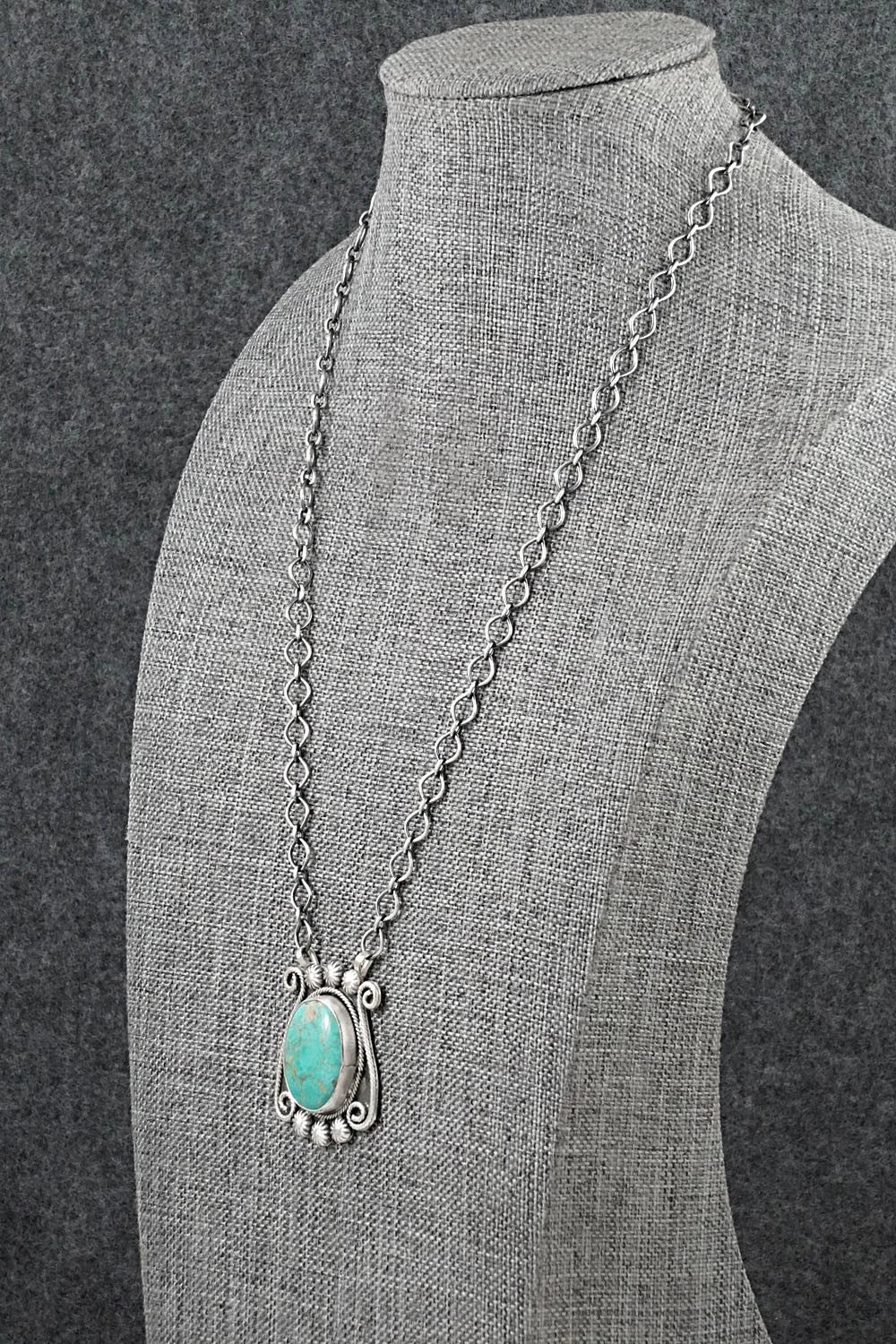 Turquoise & Sterling Silver Necklace - Cordell Platero