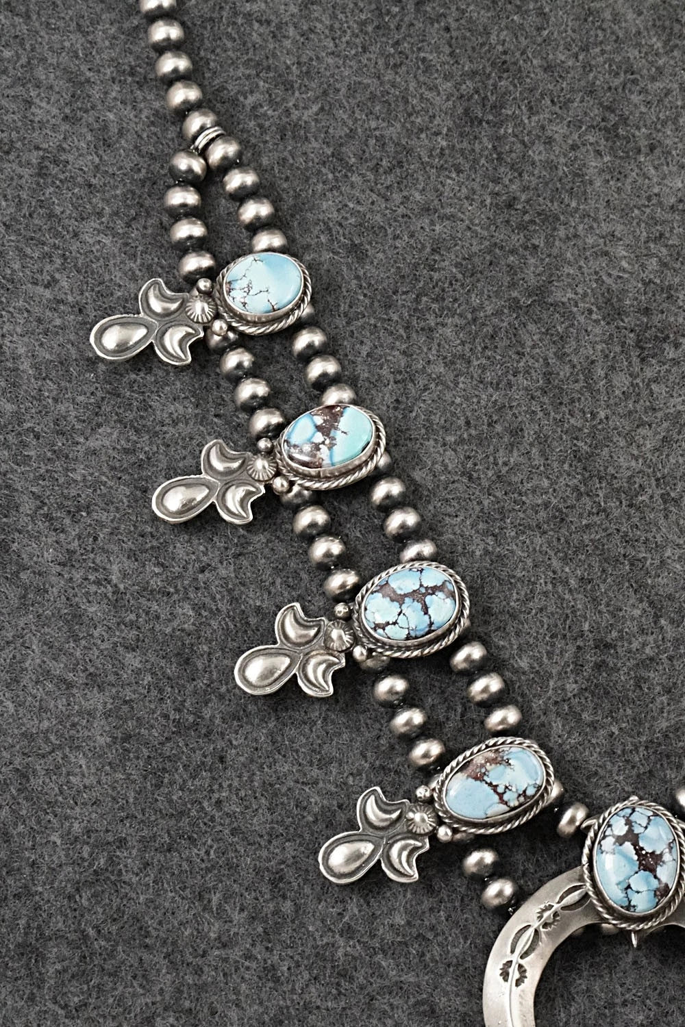 Turquoise & Sterling Silver Squash Blossom Set - Adrienne Gordon