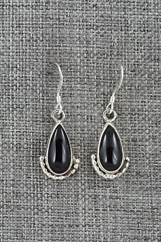 Onyx & Sterling Silver Earrings - Elaine Shirley