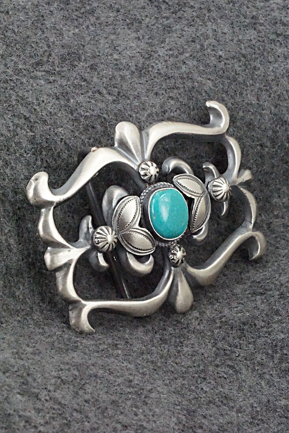 Turquoise & Sterling Silver Belt Buckle - Henry Morgan
